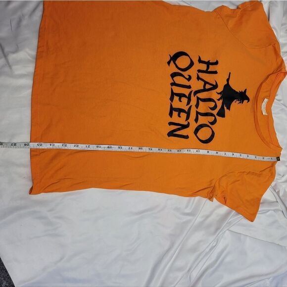 HALLO QUEEN orange short sleeve witch crew neck tee shirt XL - Picture 6 of 7